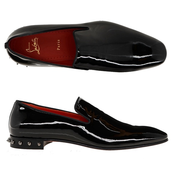 Christian Louboutin Marquees Oxford Shoes Black Patent Leather Size 10 U… - Picture 1 of 7